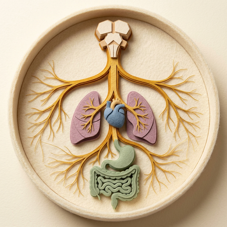 Felt impression of the vagus nerve, the great calming nerve