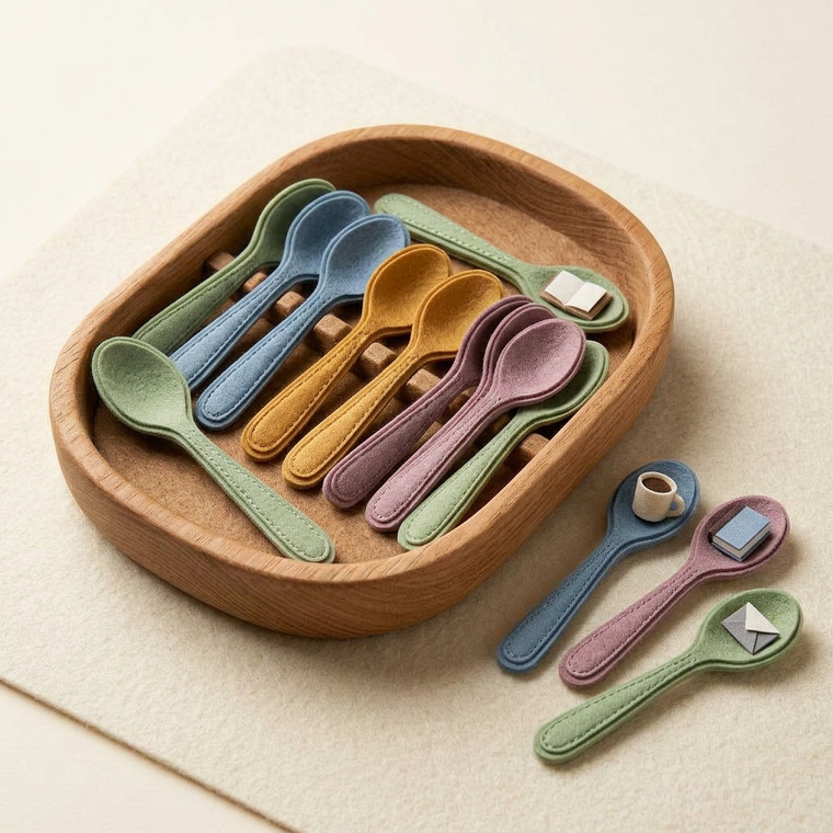 Felt spoons, a nod to spoon theory