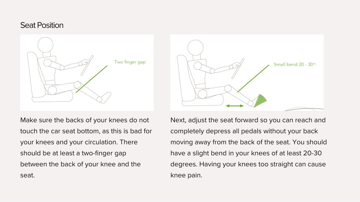 Step 2: the two-finger gap and pedal reach